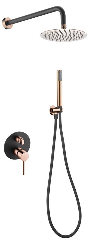 Black Rose Gold Single Lever Built-In Shower Set, view 2