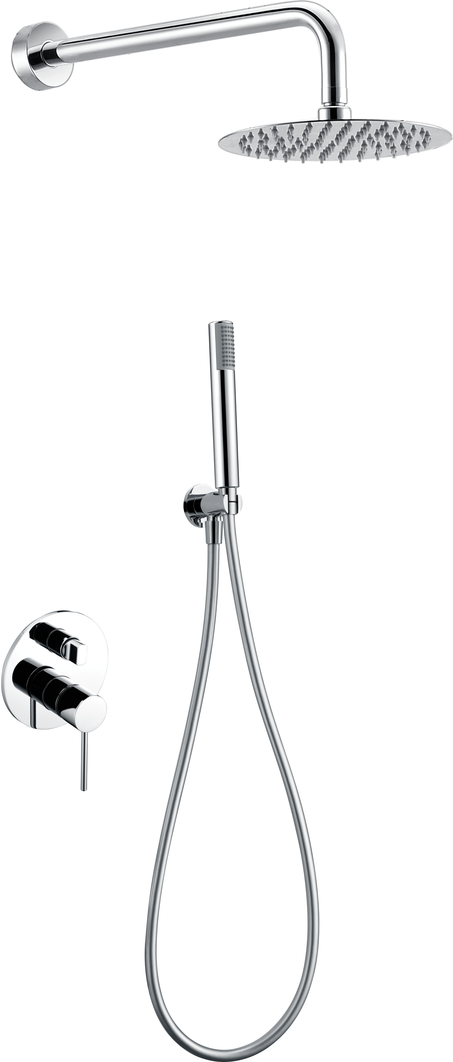 Chrome Single-Lever Built-In Shower Set Milos, view 5