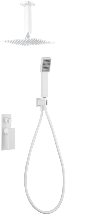 Nadi Matte White Built-in Single-Lever Shower Set, view 2