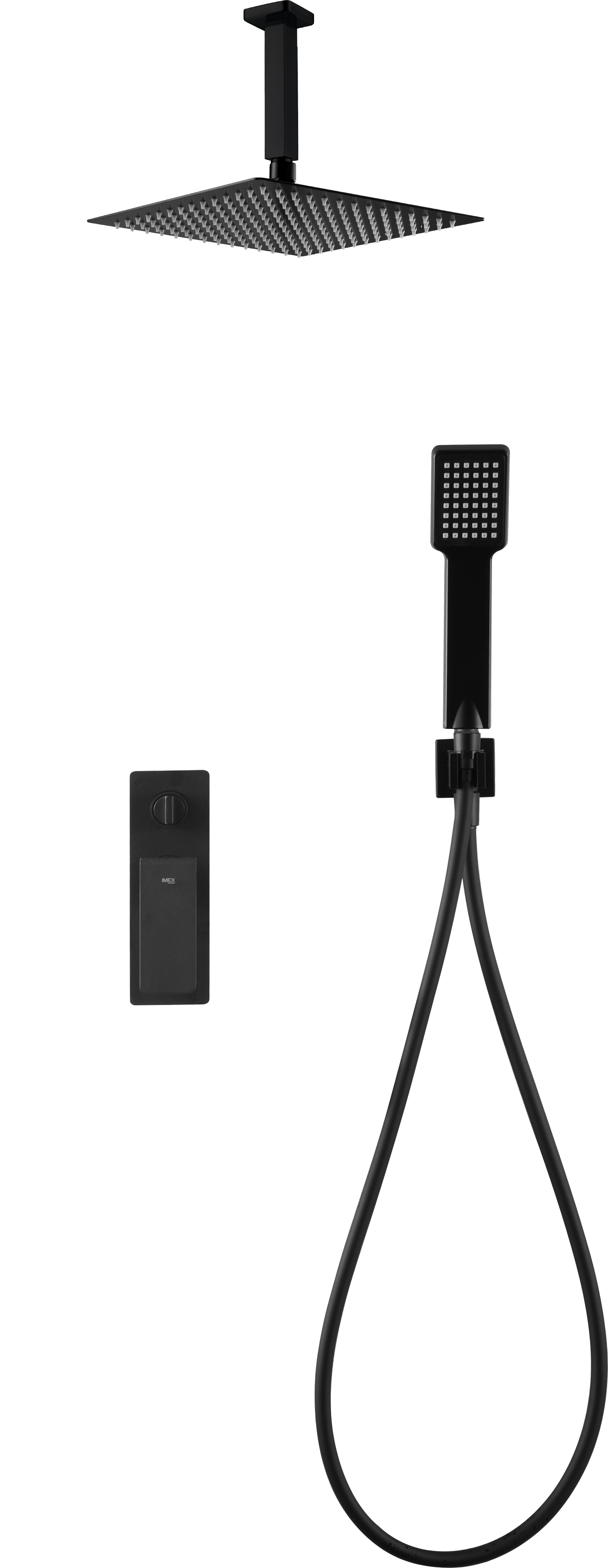 Matte Black Built-in Single-Lever Shower Set, view 2