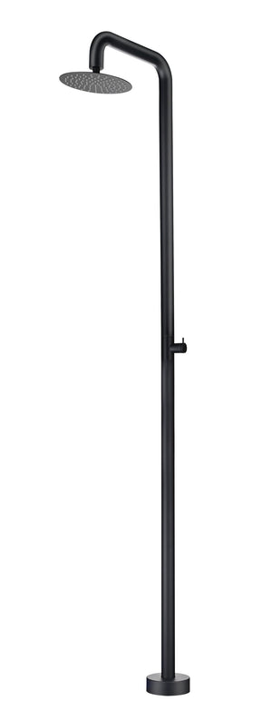 Oregón Matte Black Steel Pool Shower Tap in 316 Stainless Steel, main product view