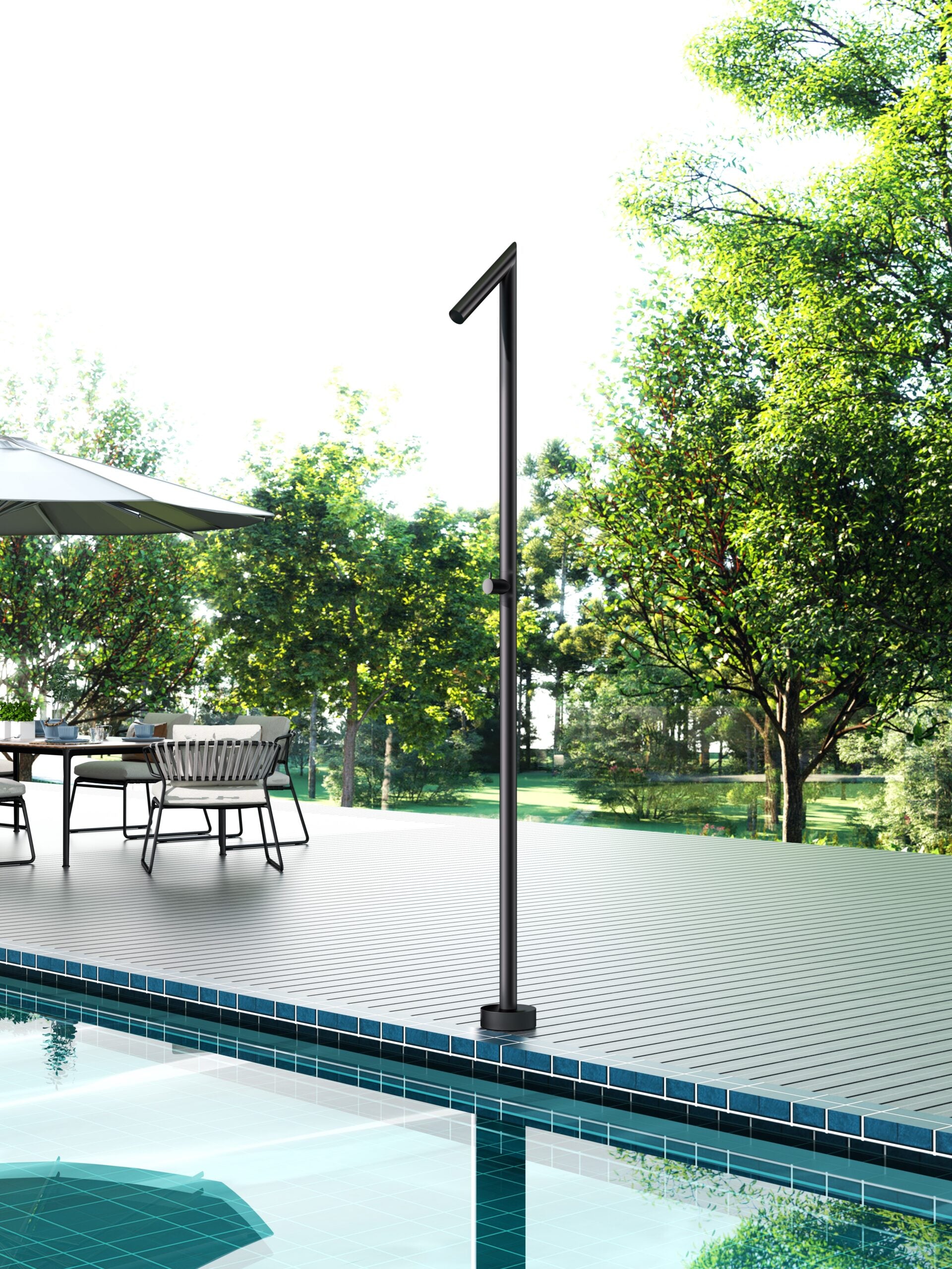 Oklahoma Matte Black Steel Pool Shower Tap in 316 Stainless Steel GPO011/ANG, view 4