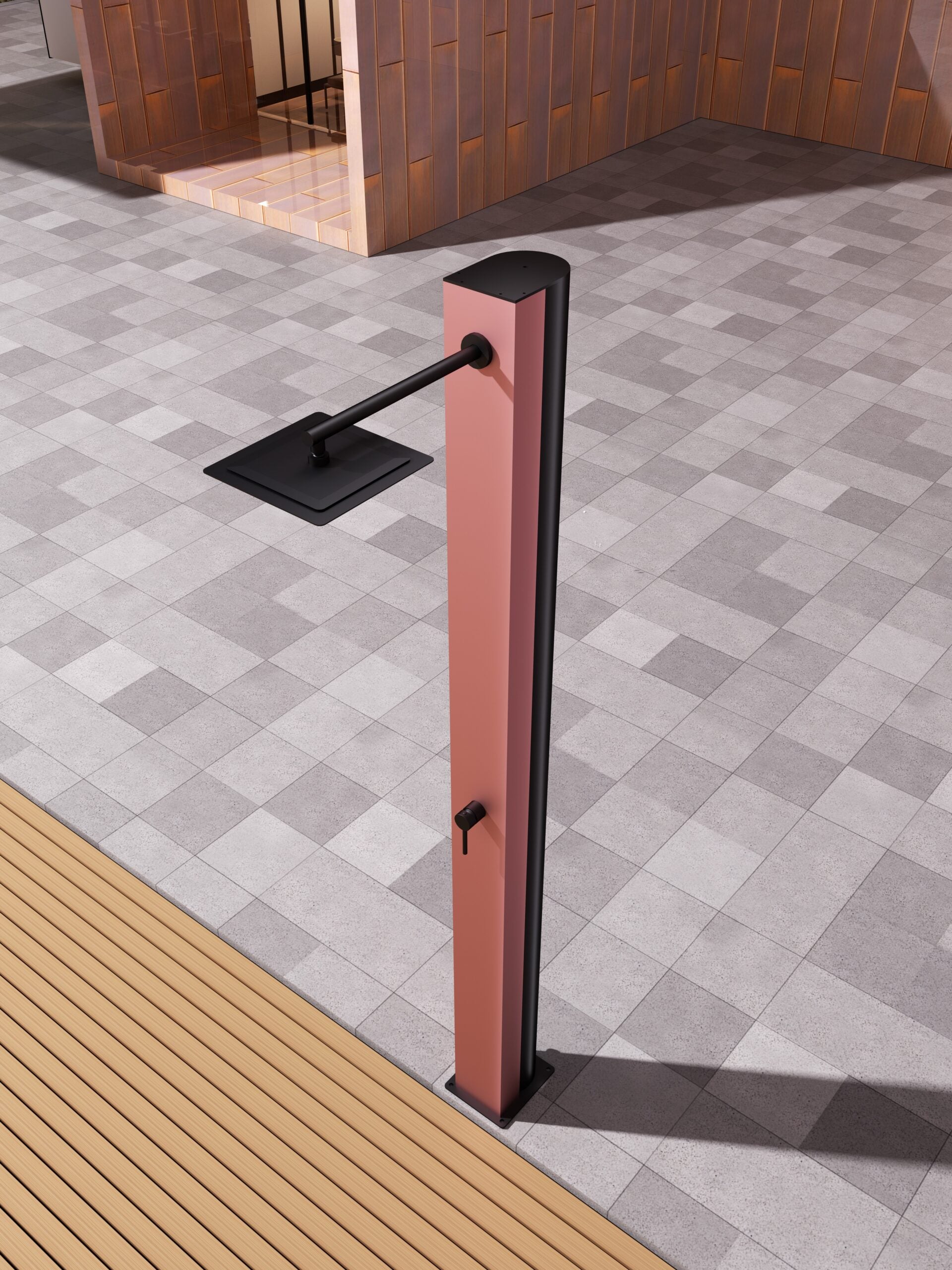 Phoenix Coral Pink Pool Shower Tap in 316 Stainless Steel, view 2
