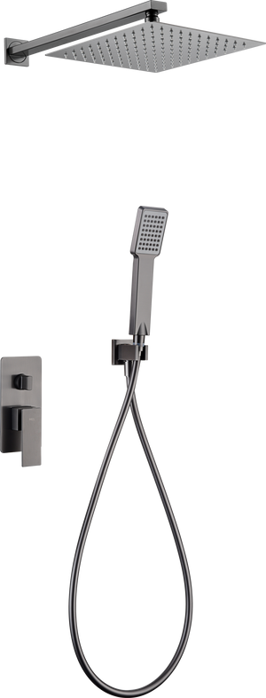 Pisa Black Gun Metal Single Handle Built-In Shower Set, view 2