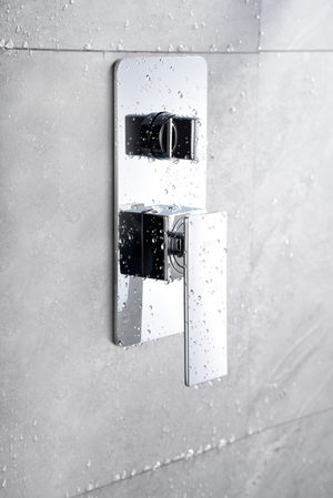 Chrome Recessed Single-Lever Shower Set Modern Design, mixer detail