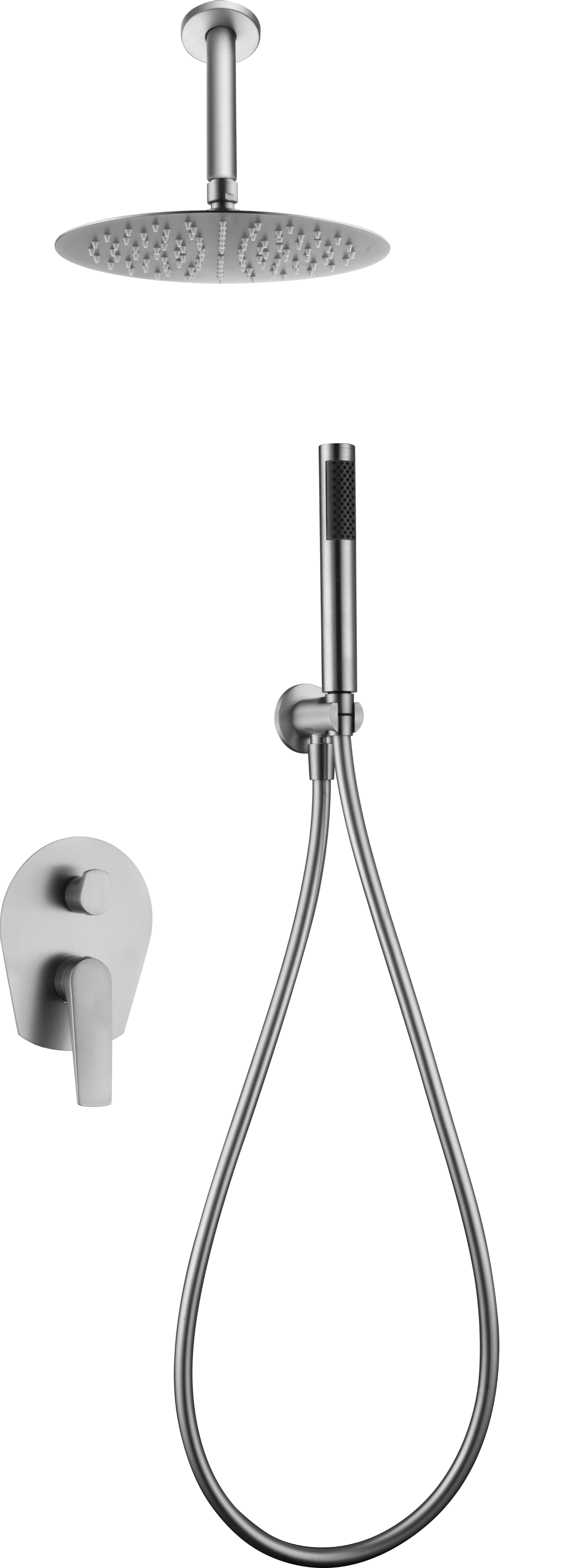 Paros Recessed Single Handle Shower Set S316 Steel, view 2