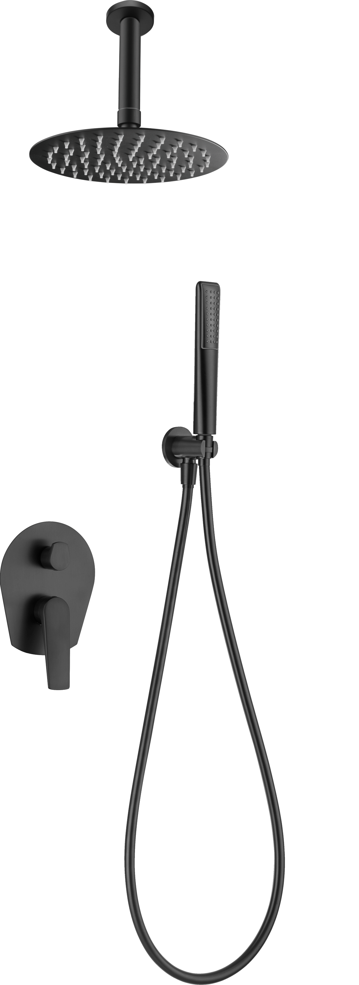Matte Black Built-in Single-Lever Shower Set, view 2