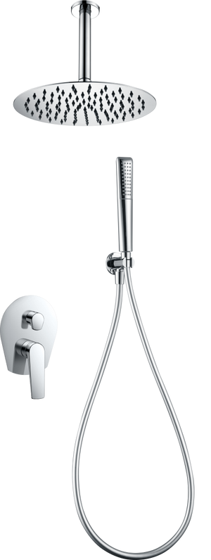 Chrome Single-Lever Recessed Shower Set, view 2