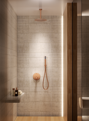 Piamonte Brushed Gold Concealed Single Lever Shower Set, view 2