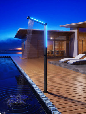 Sense Matte Black Steel Pool Shower Tap in 316 Stainless Steel, view 2