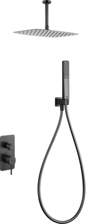 Firenze – Sassari Black Gun Metal Concealed Single Lever Shower Set, main product view