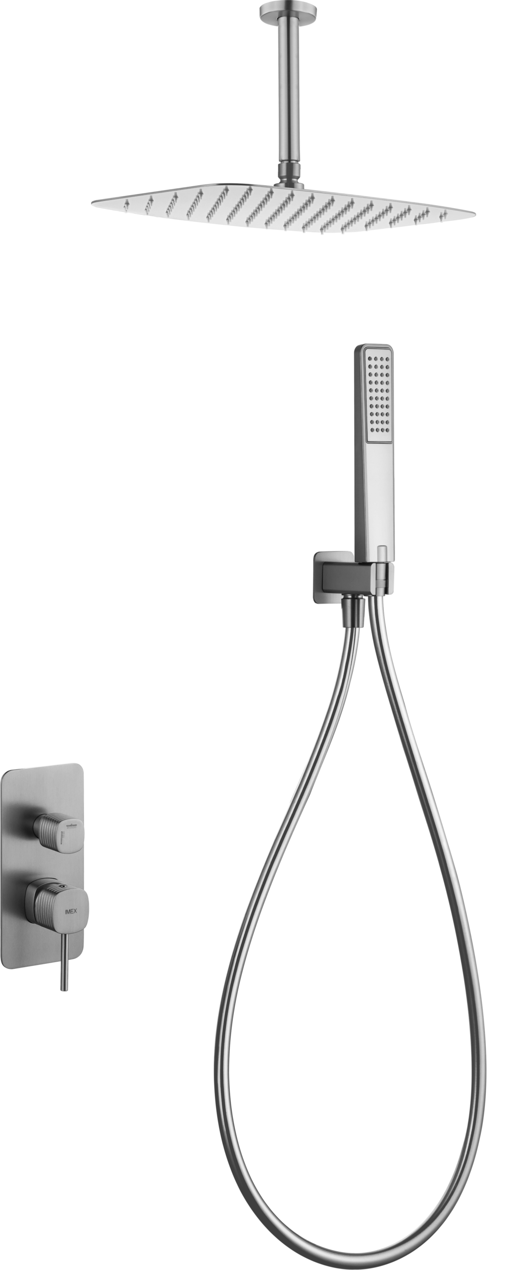 Firenze – Sassari Brushed Nickel Concealed Single Lever Shower Set, main product view