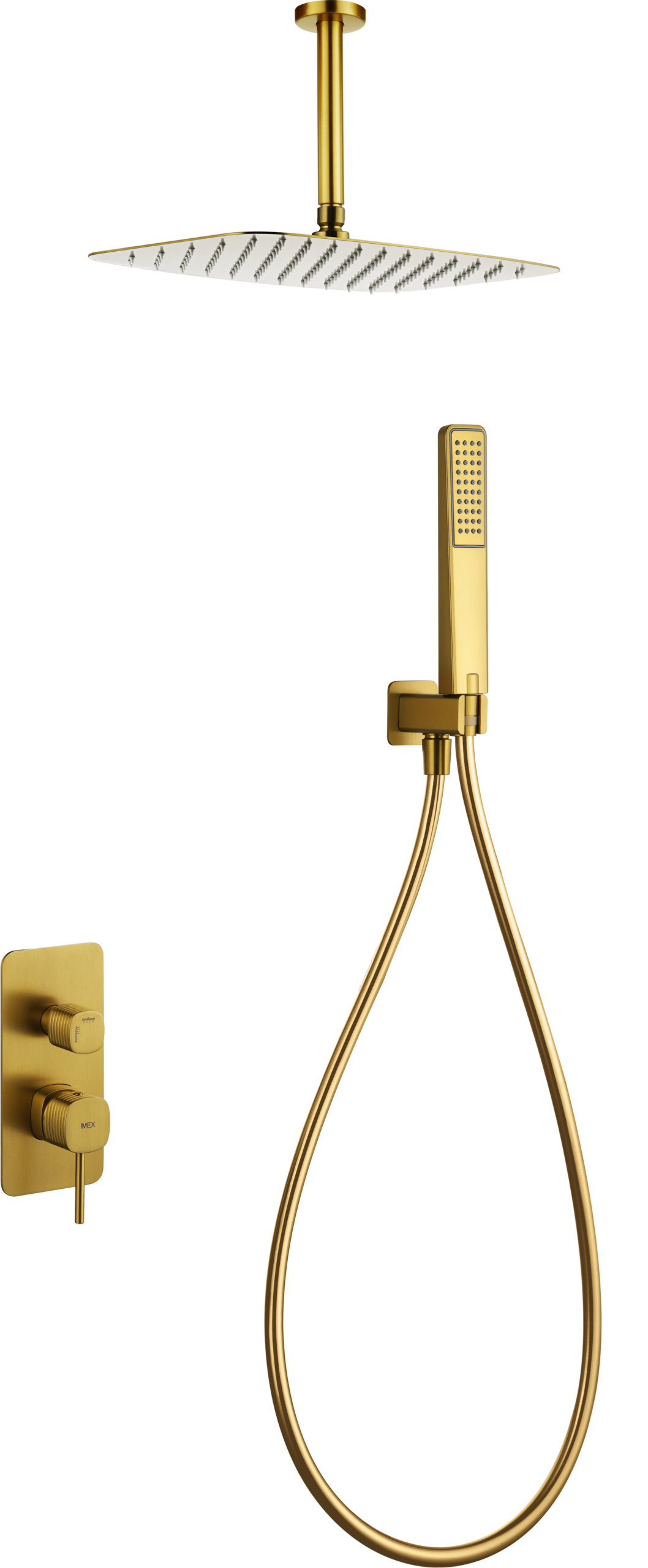 Firenze – Sassari Brushed Gold Concealed Single Lever Shower Set, main product view