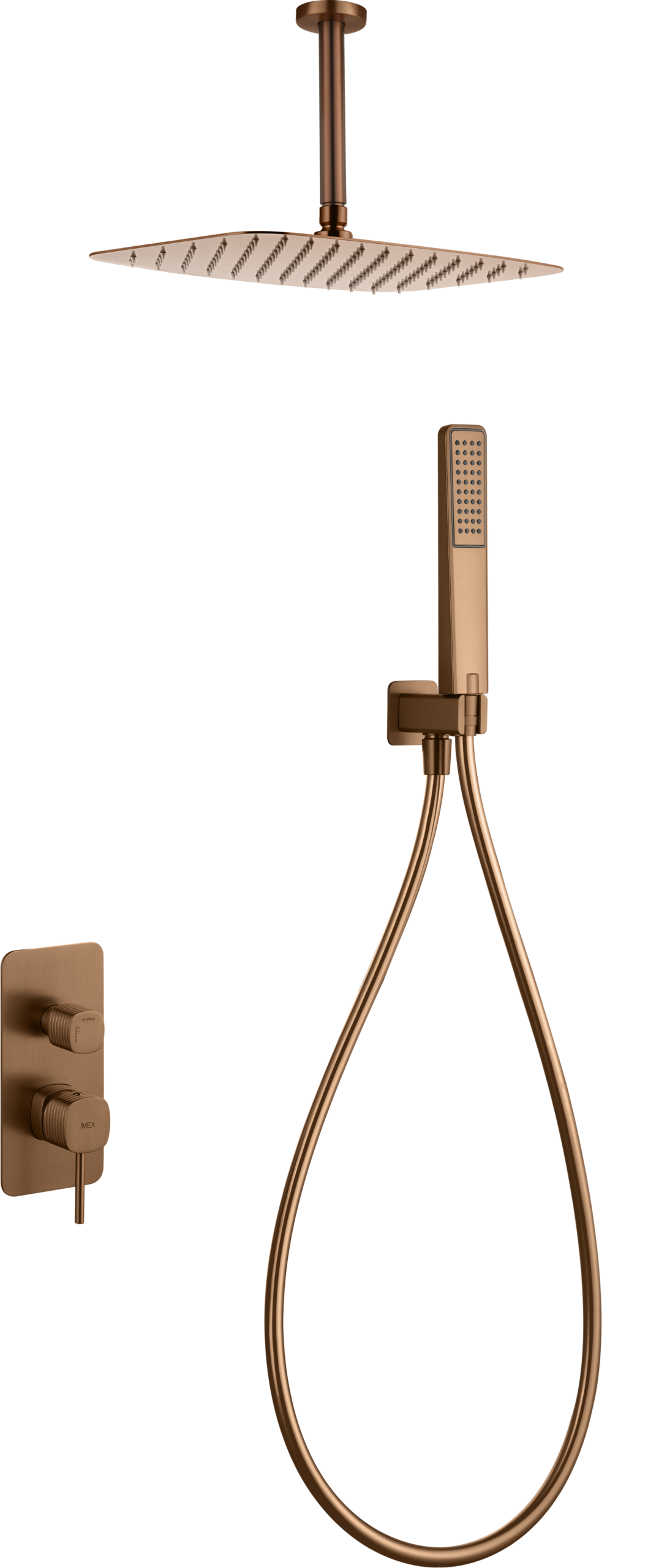 Firenze – Sassari Brushed Rose Gold Concealed Single Lever Shower Set, main product view