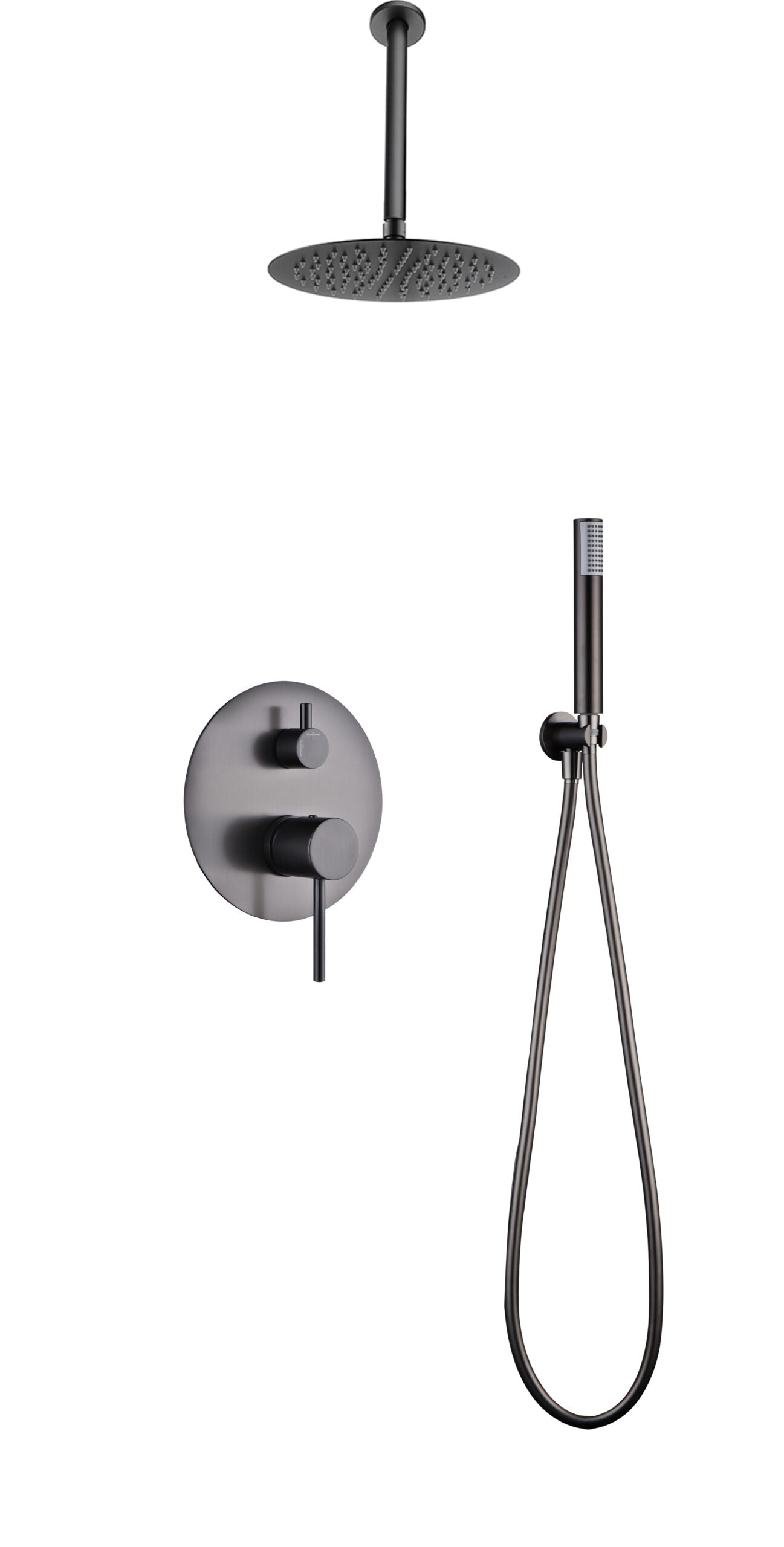 Tivoli Black Gun Metal Built-in Single Handle Shower Set, view 2
