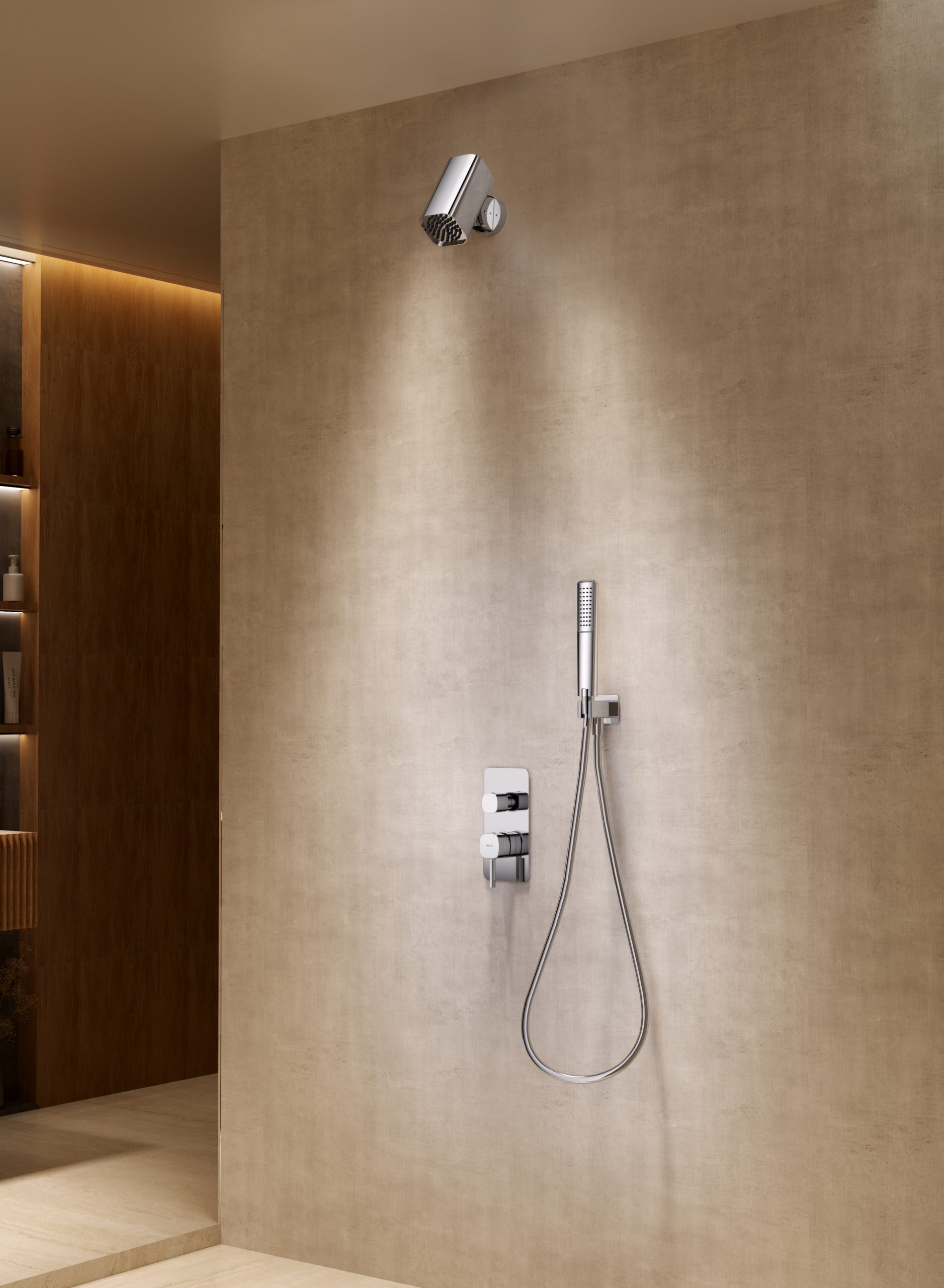 Toscana Chrome Concealed Single Lever Shower Set, in a bathroom setting