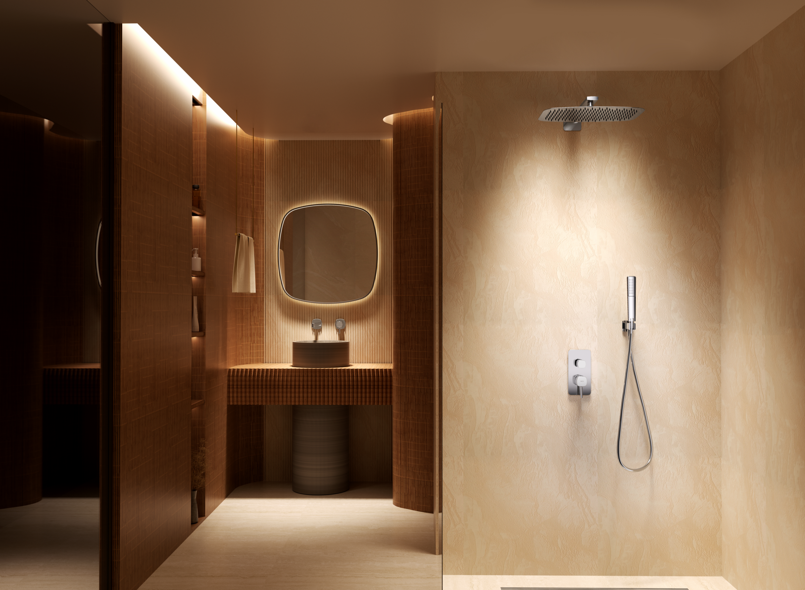 Toscana Chrome Concealed Single Lever Shower Set, view 2