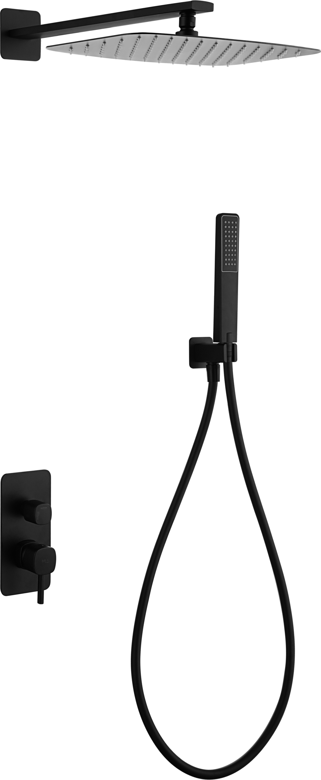 Toscana Matte Black Concealed Single Lever Shower Set, main product view