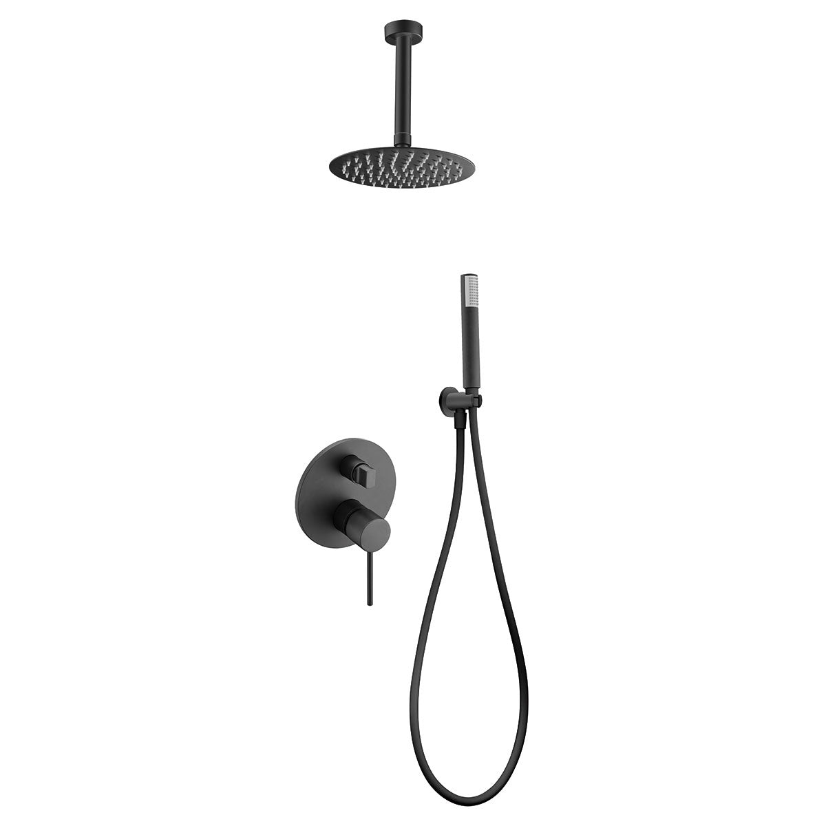 Matte Black Built-in Single Lever Shower Set, view 2