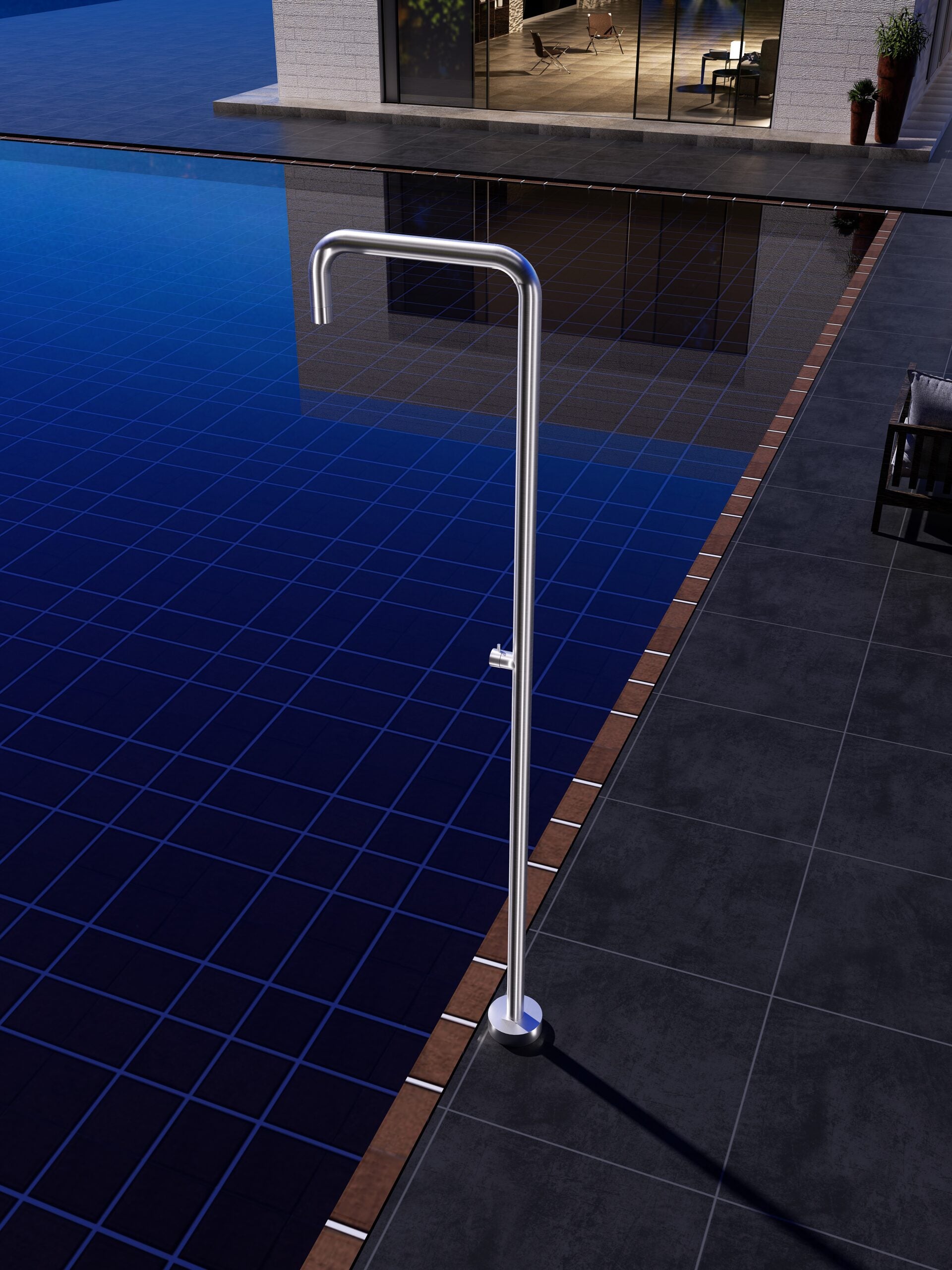 Utah Stainless Steel Pool Shower Tap in 316 Stainless Steel, view 2