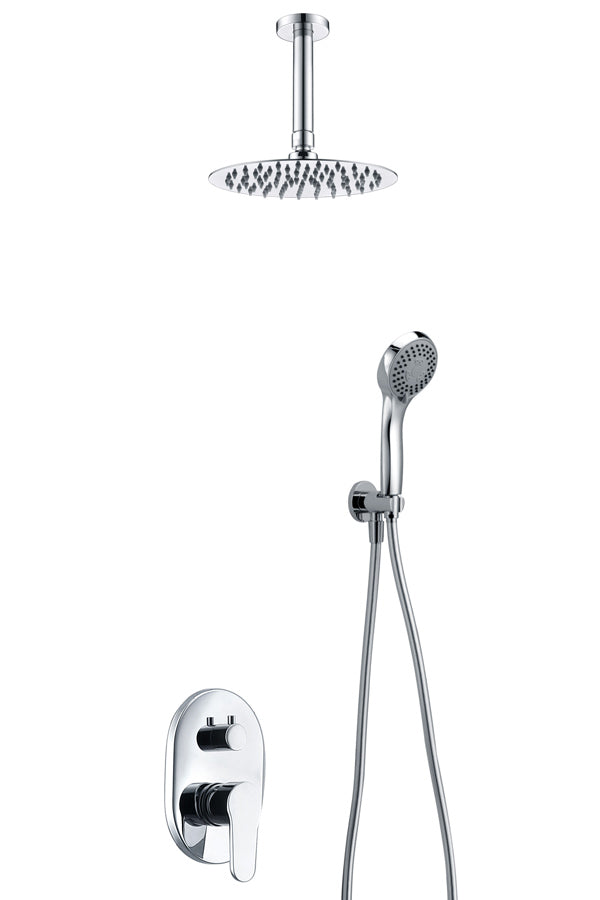 Chrome Single Handle Built-in Shower Set Modern Design, view 2