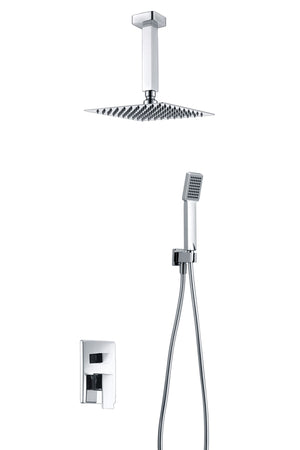 Chrome Single Handle Built-in Shower Set, view 2