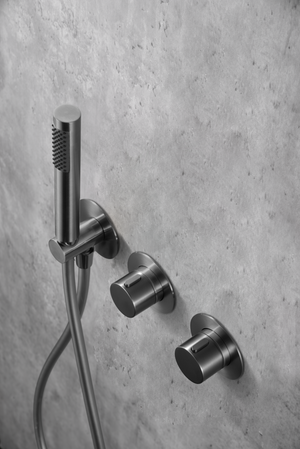 Breda Black Gun Metal Built-in Thermostatic Shower Set, mixer detail