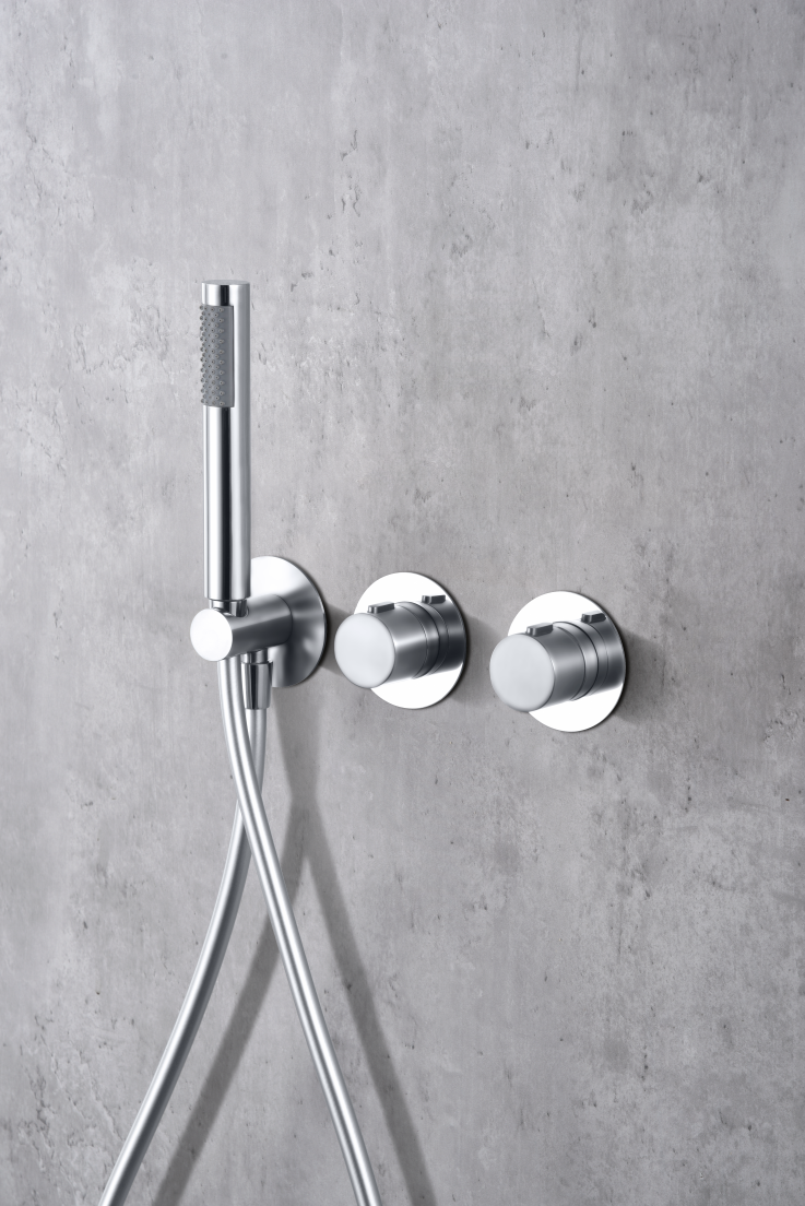 Chrome Thermostatic Shower Set Built-In Design, mixer detail