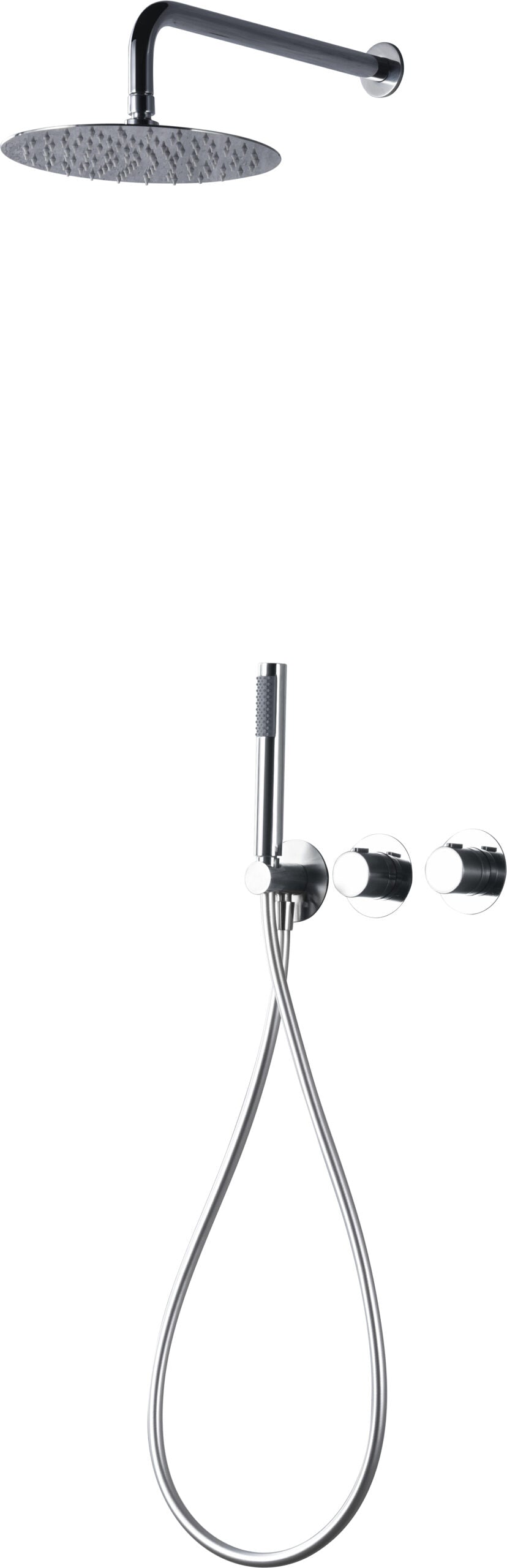 Chrome Thermostatic Built-in Shower Set Assen Series, view 2