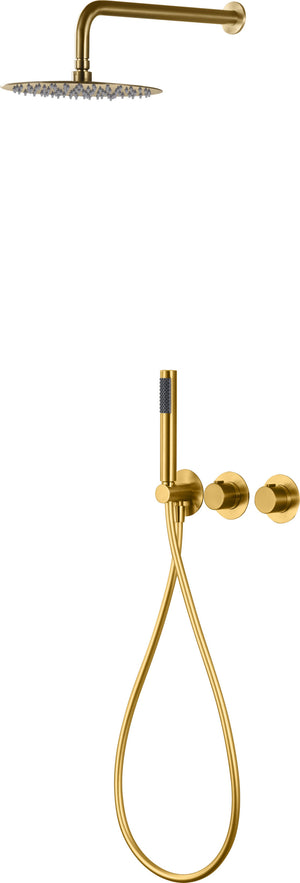 Brushed Gold Thermostatic Shower Set Built-in, view 2
