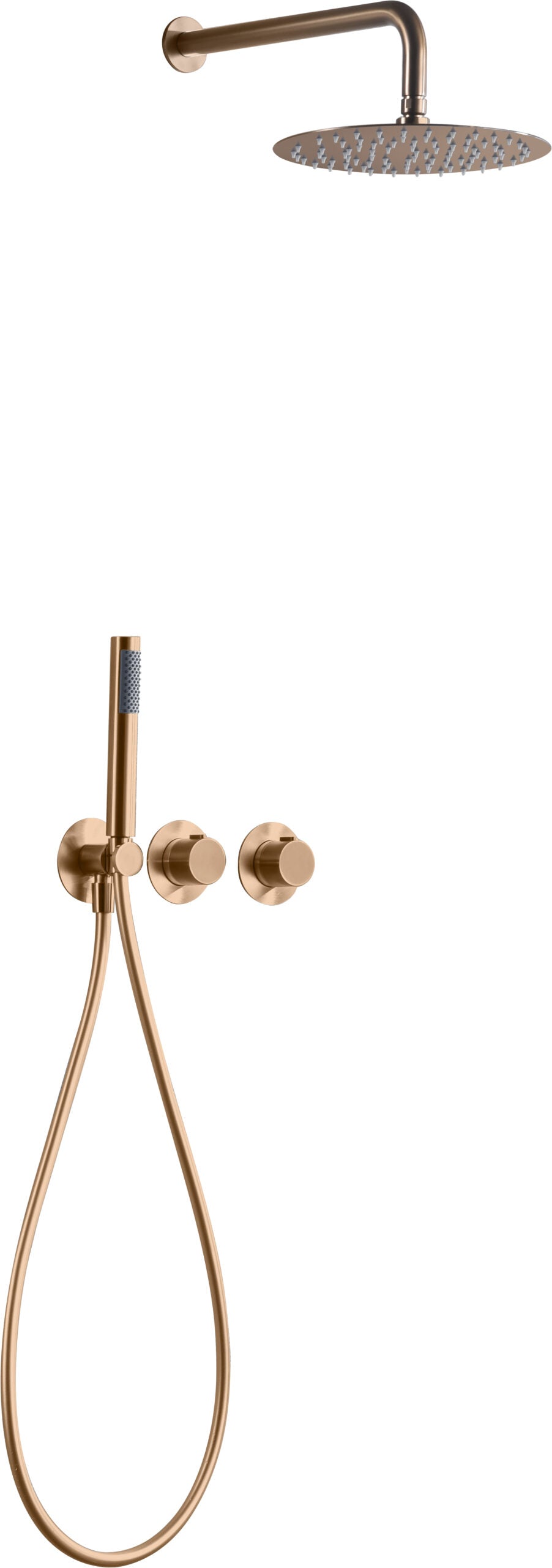 Brushed Rose Gold Thermostatic Shower Set Built-In, view 2