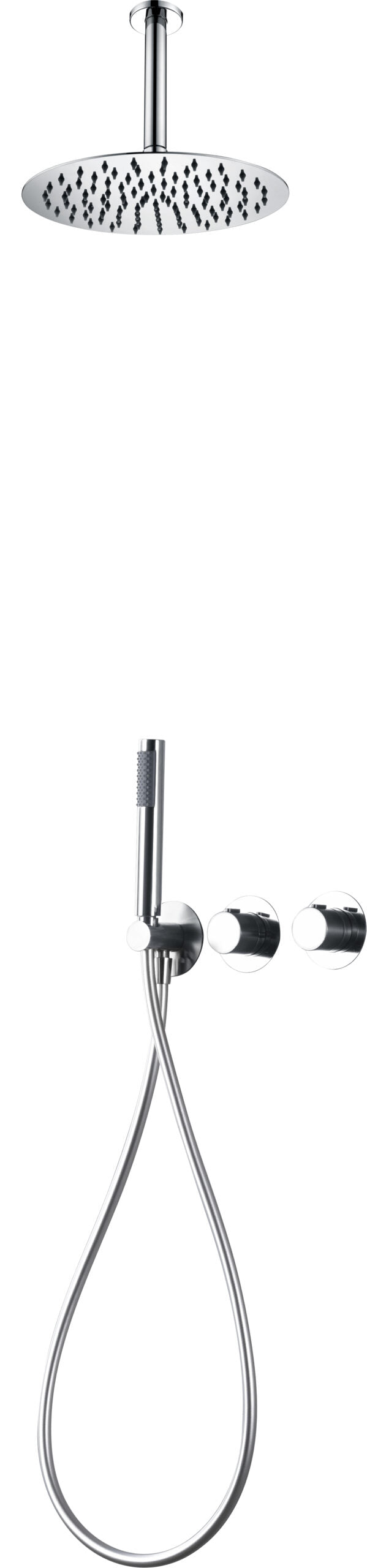 Chrome Thermostatic Shower Set Built-In Design, view 2