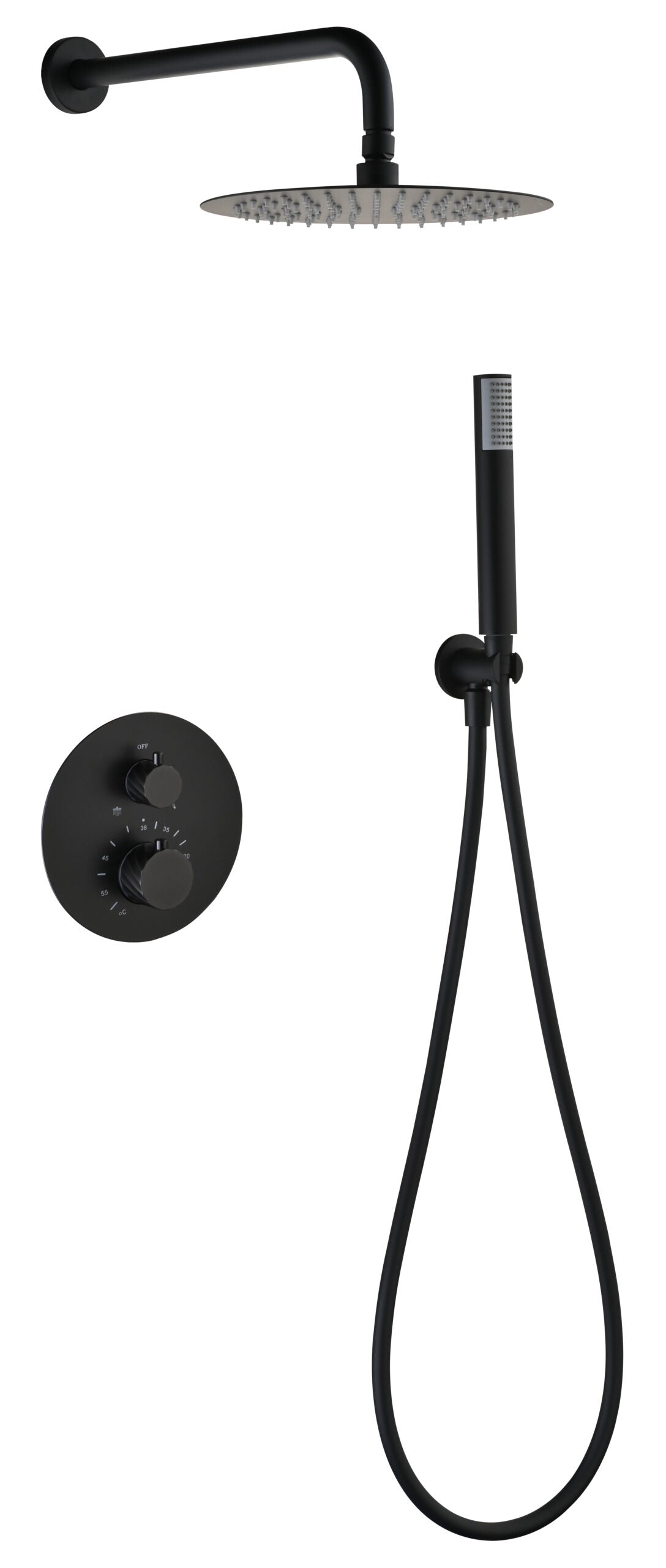 Bless Matte Black Concealed Thermostatic Shower Set, main product view