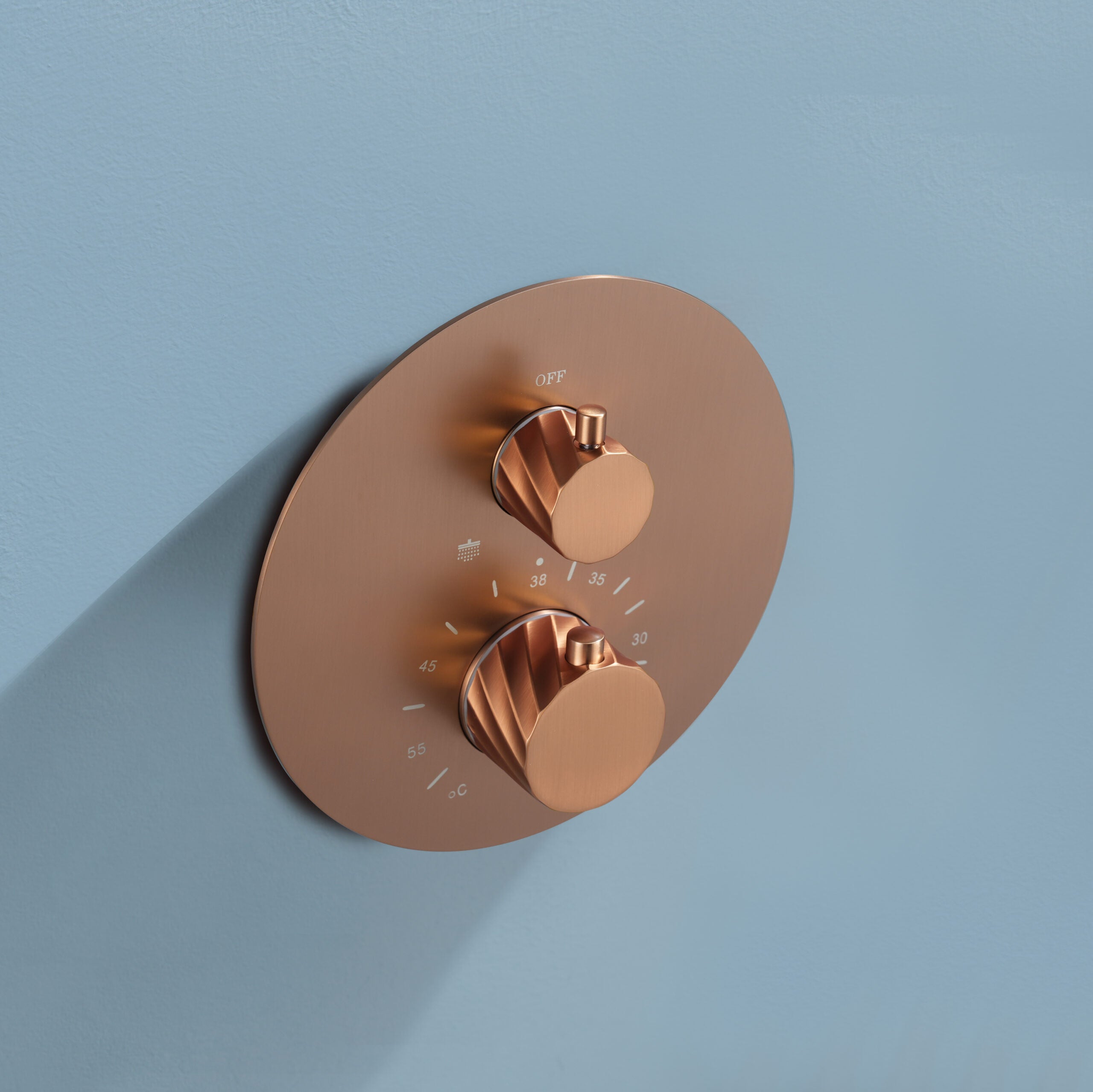 Bless Brushed Rose Gold Concealed Thermostatic Shower Set, view 3