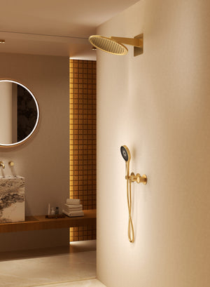 Bolonia Brushed Gold Concealed Thermostatic Shower Set, view 5