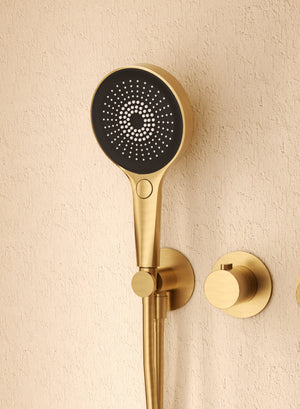 Bolonia Brushed Rose Gold Concealed Thermostatic Shower Set, view 3