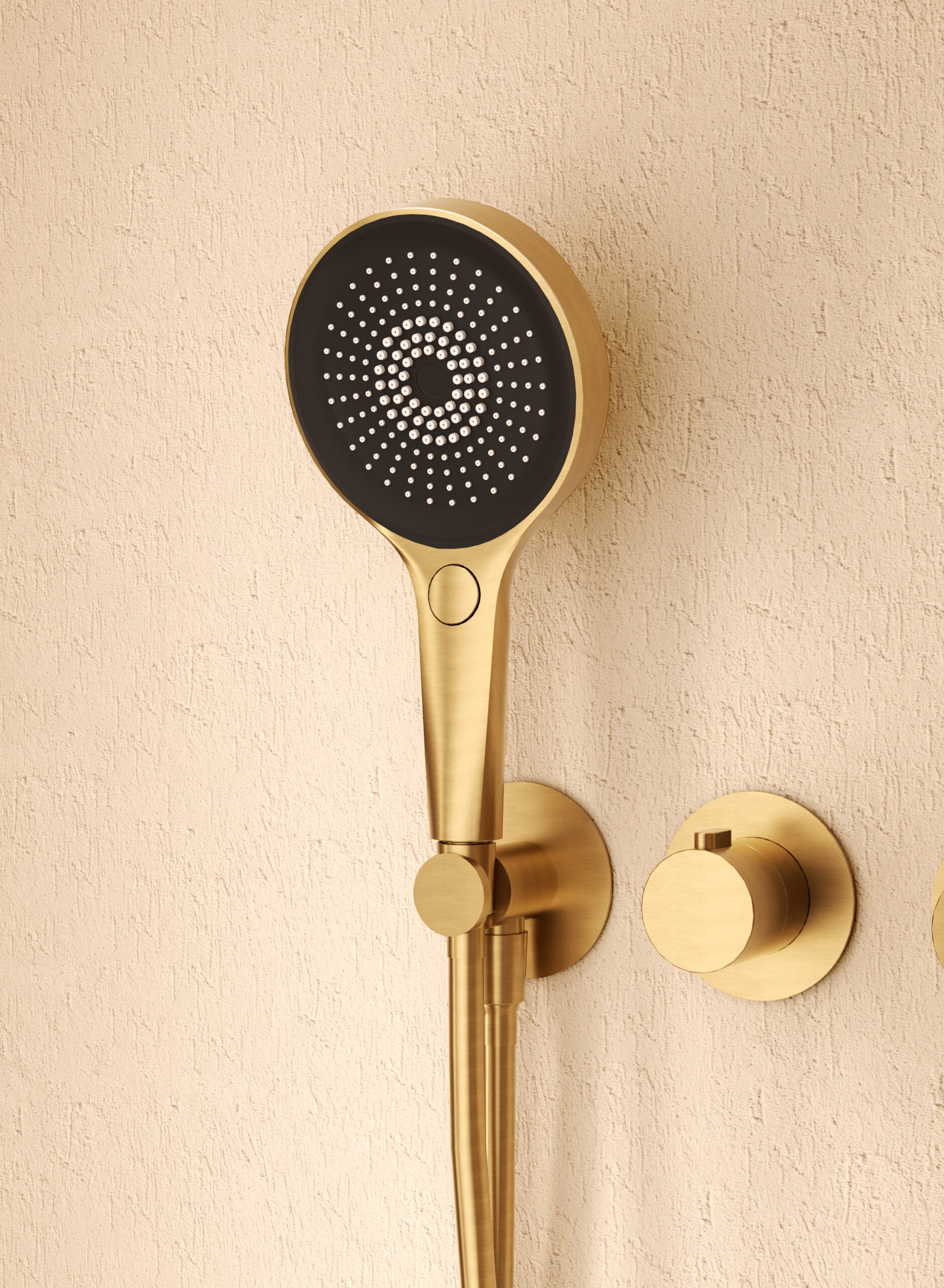Bolonia Brushed Gold Concealed Thermostatic Shower Set, view 3