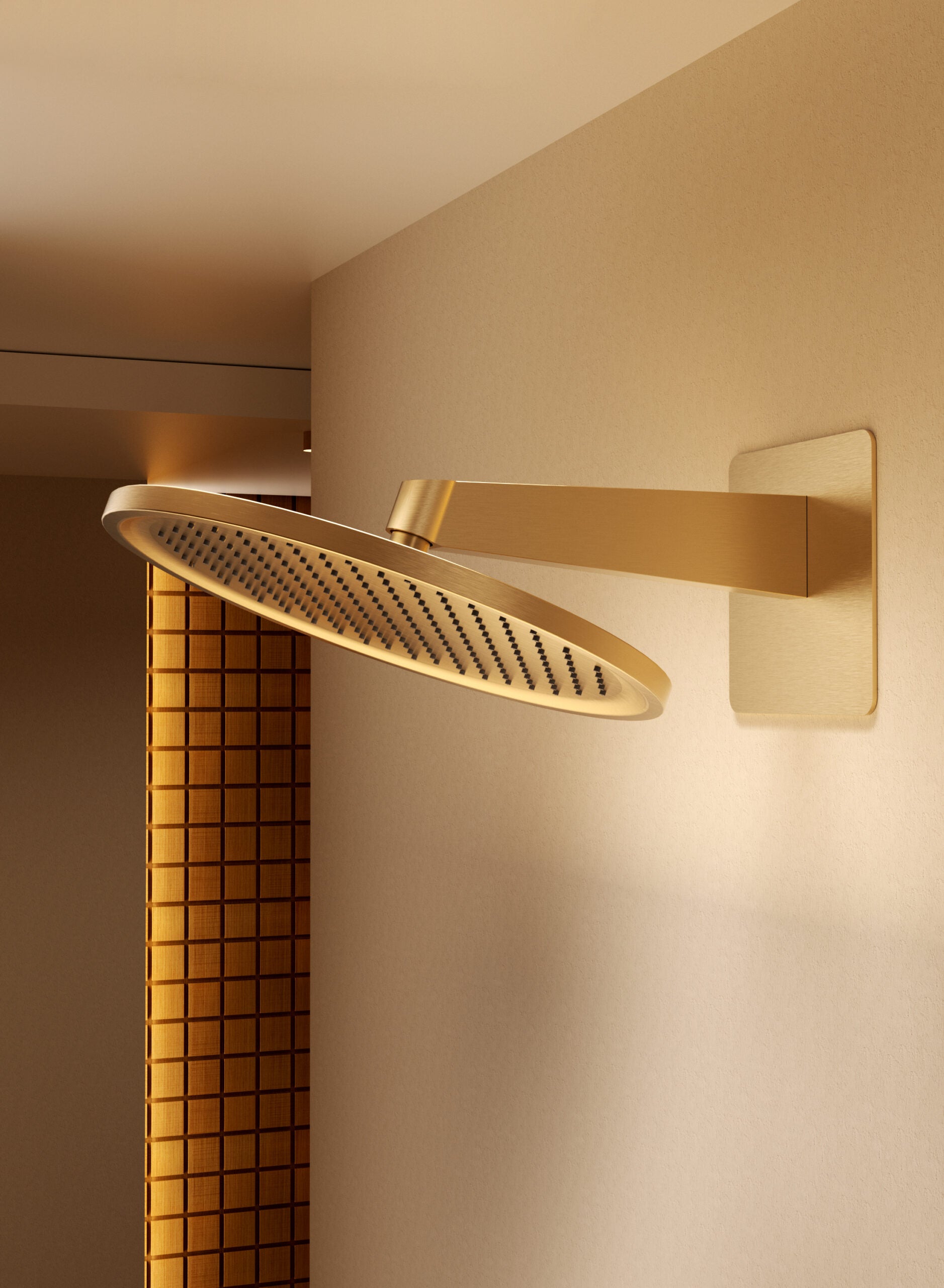 Bolonia Brushed Gold Concealed Thermostatic Shower Set, view 2