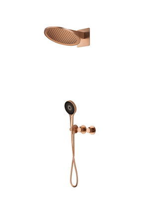 Bolonia Brushed Rose Gold Concealed Thermostatic Shower Set, main product view