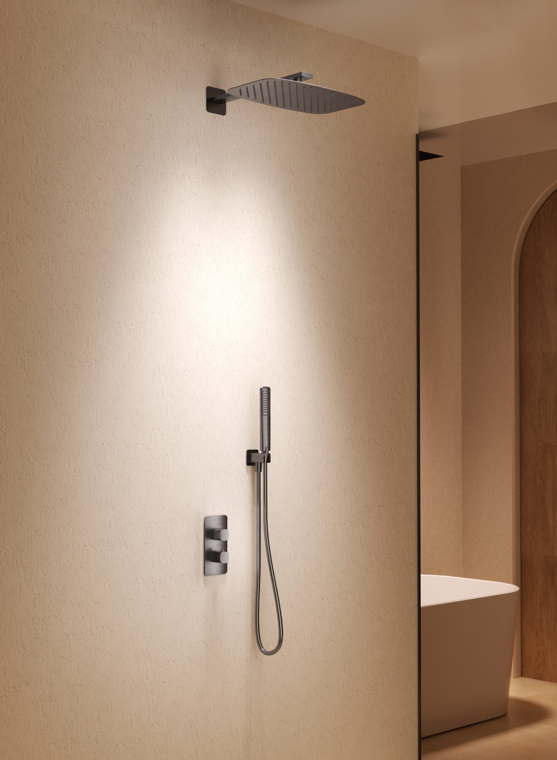 Firenze Chrome Concealed Thermostatic Shower Set, view 2