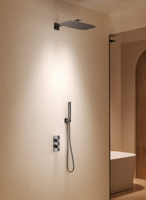Firenze Brushed Gold Concealed Thermostatic Shower Set, view 2