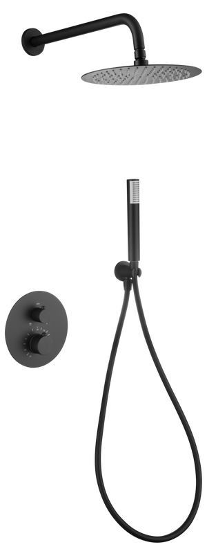 Matte Black Built-In Thermostatic Shower Set, view 2