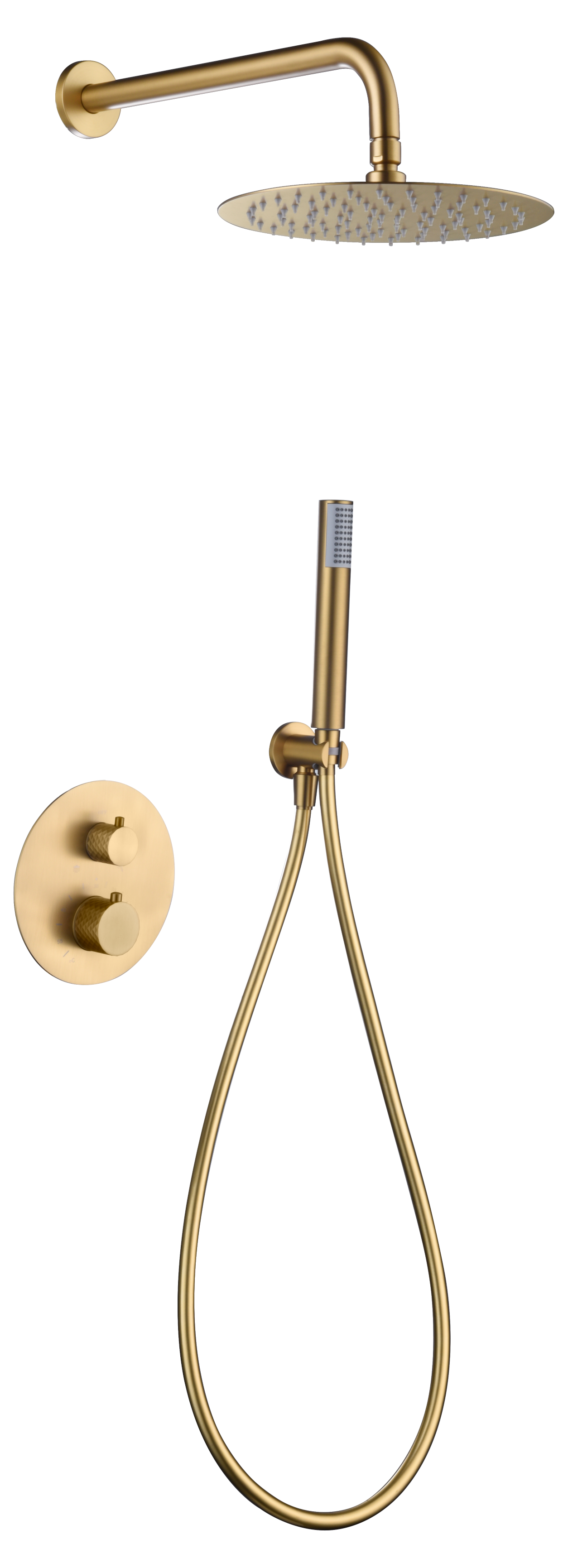 Brushed Gold Built-in Thermostatic Shower Set, view 2