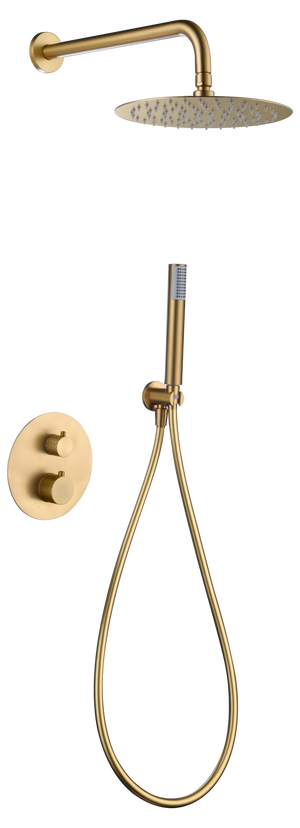 Brushed Gold Built-in Thermostatic Shower Set, view 2