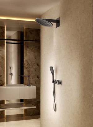 Inari Brushed Rose Gold Concealed Thermostatic Shower Set, view 5