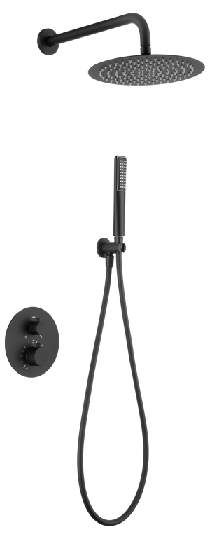 Matte Black Built-in Thermostatic Shower Set, view 2