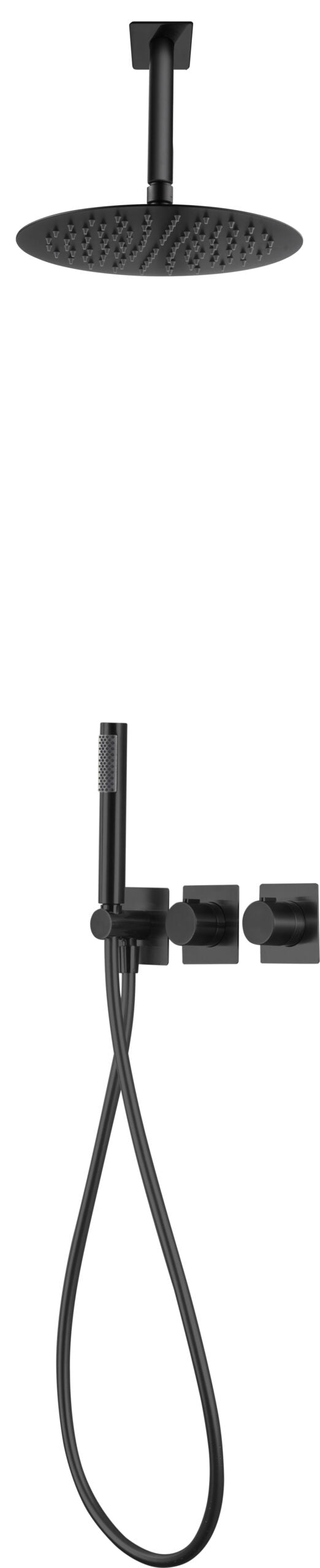 Matte Black Built-in Thermostatic Shower Set, view 2
