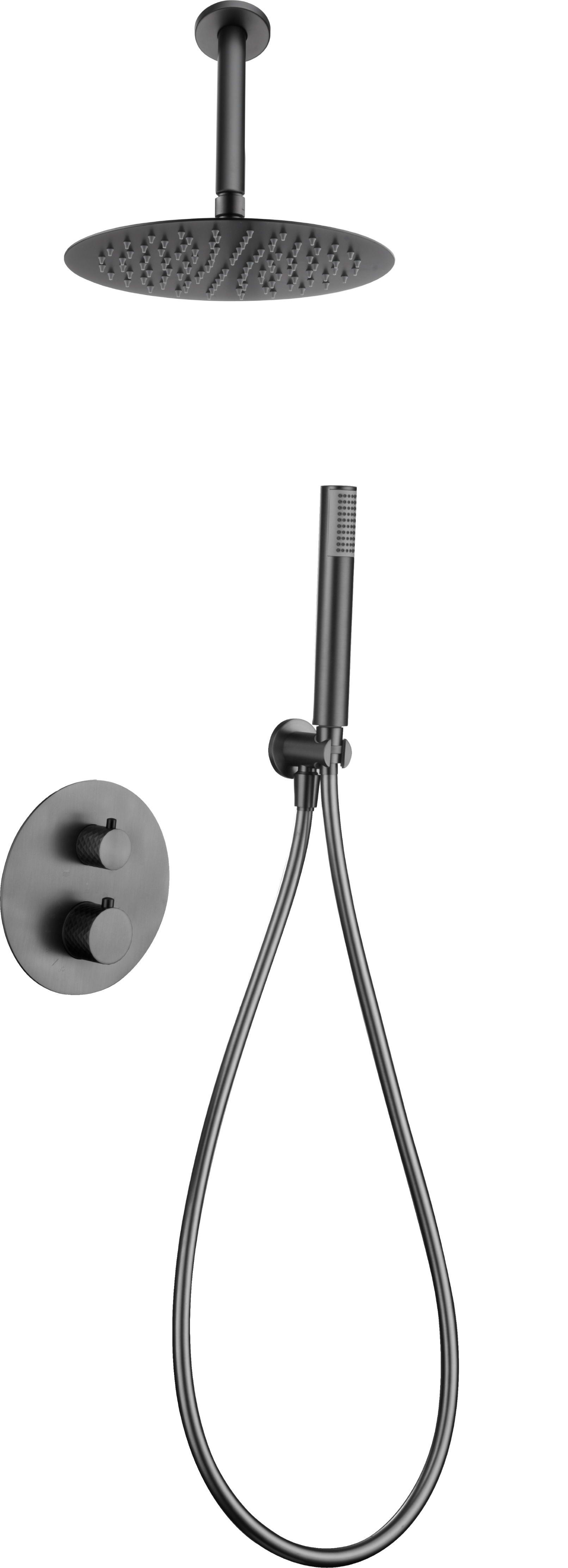 Piamonte Built-in Thermostatic Shower Set Black, view 2