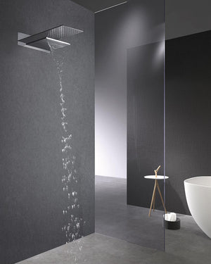 Chrome Thermostatic Built-in Shower Set Modern Design, in a bathroom setting