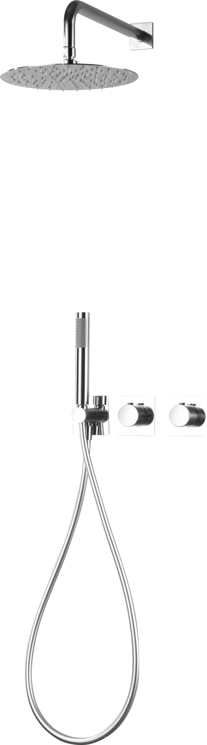 Chrome Thermostatic Shower Set Built-In Contemporary Design, view 2
